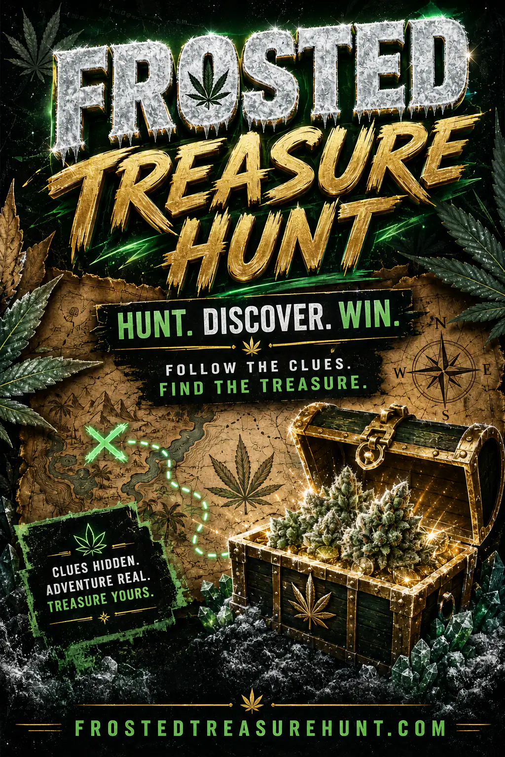Frosted Treasure Hunt — hunt, discover, win. Follow the clues, find the treasure.